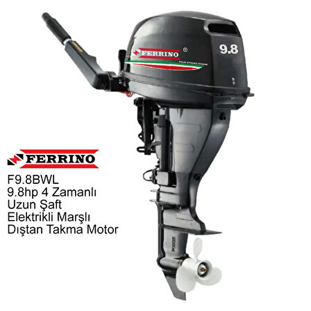 Ferrino 9.8hp 4 Zamanlı Uzun Şaft Elektrikli Marşlı Dıştan Takma Motor