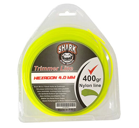 Shark Motorlu Tırpan Misinası 6 Köşe 4.00Mm Yeşil 400 Gr