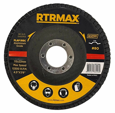 Rtrmax Alüminyum Oksit Flap Disk 115Mm 40