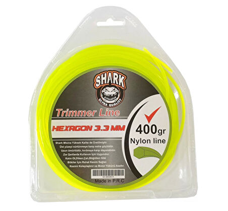 Shark Motorlu Tırpan Misinası 6 Köşe 3.30Mm Yeşil 400 Gr