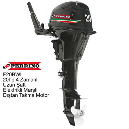 Ferrino 20hp 4 Zamanlı Uzun Şaft Elektrikli Marşlı Dıştan Takma Motor