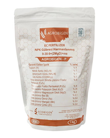 Agrobigen-P Npk Gübresi Harmanlanmış 9-30-9+(2Mgo)+Me 1Kg