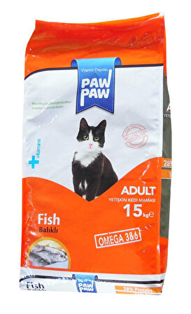 Paw Paw Balıklı Yetişkin Kedi Maması 15Kg