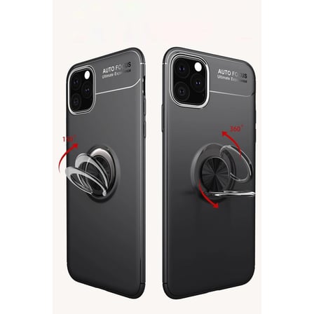 Apple İphone 11 Pro Max Kılıf Range Yüzüklü Silikon - Siyah-gold