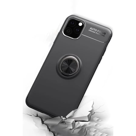 Apple İphone 11 Pro Max Kılıf Range Yüzüklü Silikon - Siyah-gold