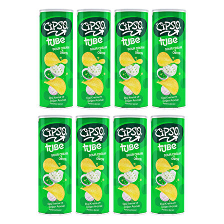 Cipso Tube Ekşi Krema&Soğan Aromalı Cips 160 gr x 8 Adet