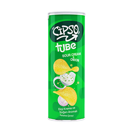 Cipso Tube Ekşi Krema&Soğan Aromalı Cips 160 gr x 8 Adet