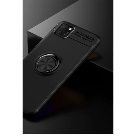Huawei Y5p Kılıf Range Yüzüklü Silikon - Siyah