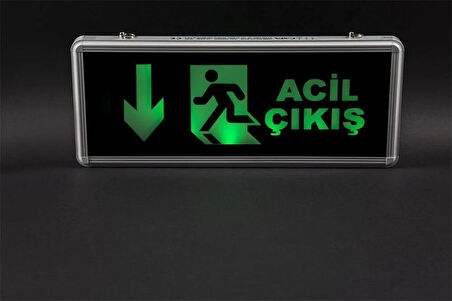 Aşağı - İleri Acil Çıkış Levhası, 3 Saat Şarjlı, Elektrikle Çalışır, 3 Watt Ledli EXIT Çıkış Levhası