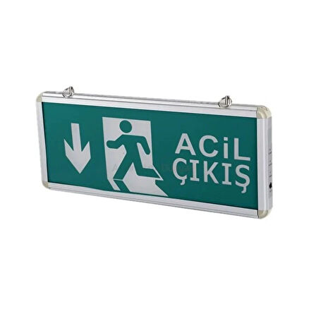 Aşağı - İleri Acil Çıkış Levhası, 3 Saat Şarjlı, Elektrikle Çalışır, 3 Watt Ledli EXIT Çıkış Levhası
