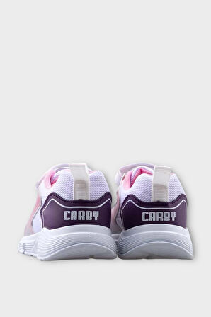 Çocuk Cırtlı Akıllı Bağcık Spor Ayakkabı BEYAZ - PEMBE