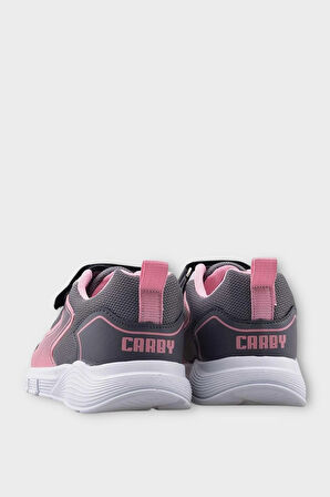 Çocuk Cırtlı Akıllı Bağcık Spor Ayakkabı FÜME - PEMBE