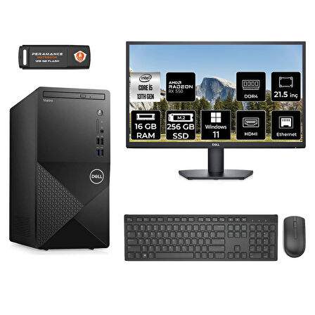 DELL VOSTRO 3020 MN30201D211 i5 13400 16GB RAM 256GB SSD RX550 4GB 21.5" W11H MASAÜSTÜ PC
