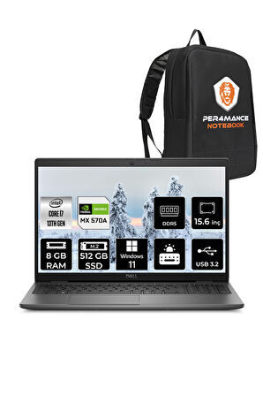 DELL Latitude 3550 i7 1355U 8GB 512GB SSD MX570A/2GB 15.6'' W11P Dizüstü Bilgisayar & PER4 ÇANTA