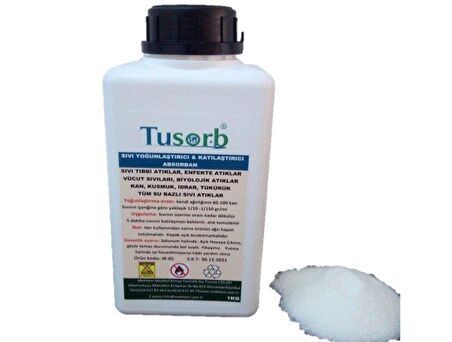 SIVI ATIK YOĞUNLAŞTIRICI & JELLEŞTİRİCİ ABSORBAN 1 KG PLASTİK ŞİŞE