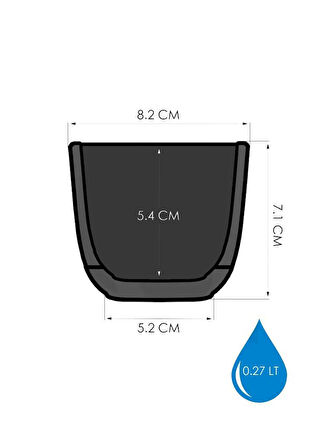 Omnipazar KRS-381 Dekoratif Plastik Mercan Kare Saksı 0.27 lt 6 Renk Set 