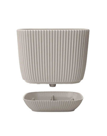 Omnipazar KRS-381 Dekoratif Plastik Mercan Kare Saksı 0.27 lt 6 Renk Set 