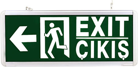Sağ - Sol Çıkış Levhası, 3 Saat Şarjlı, Elektrikle Çalışır, 3 Watt Ledli, Acıl Çıkış Levhası, EXIT