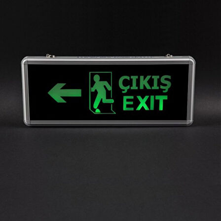 Sağ - Sol Çıkış Levhası, 3 Saat Şarjlı, Elektrikle Çalışır, 3 Watt Ledli, Acıl Çıkış Levhası, EXIT
