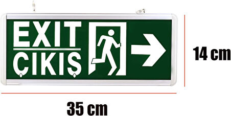 Sağ - Sol Çıkış Levhası, 3 Saat Şarjlı, Elektrikle Çalışır, 3 Watt Ledli, Acıl Çıkış Levhası, EXIT