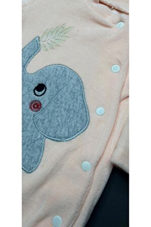 Color Baby Kadife şapkalı tulum