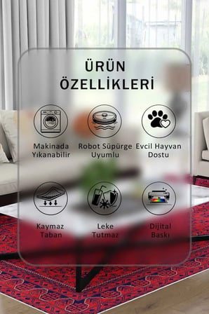 Yıkanabilir Kaymaz Taban Dijital Baskılı Halı ve Yolluk – Leke Tutmaz Salon & Mutfak Halısı