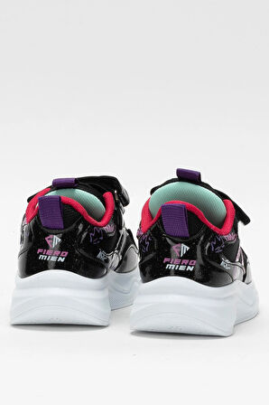 Çocuk Cırtlı Akıllı Bağcık Spor Ayakkabı SİYAH - FUŞYA