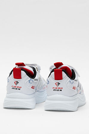 Çocuk Cırtlı Akıllı Bağcık Spor Ayakkabı BEYAZ - SİYAH