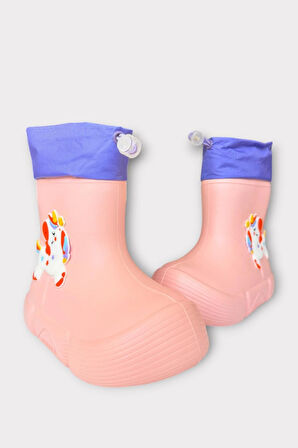 Çocuk Kışlık Su Geçirmez Yağmur Botu PUDRA