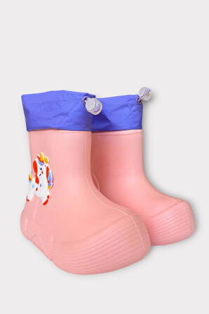 Çocuk Kışlık Su Geçirmez Yağmur Botu PUDRA