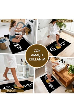 Banyo Paspası, Yumuşak Banyo Halısı, Kaymaz Dot Tabanlı, Yıkanabilir - 60x100