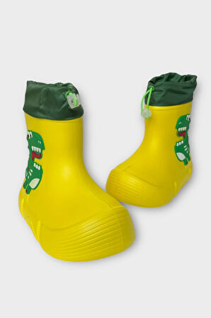 Çocuk Kışlık Su Geçirmez Yağmur Botu SARI