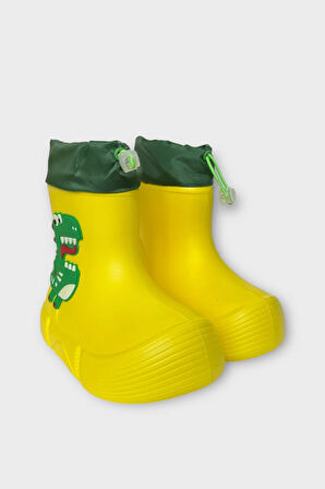 Çocuk Kışlık Su Geçirmez Yağmur Botu SARI