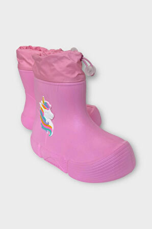 Çocuk Kışlık Su Geçirmez Yağmur Botu PEMBE