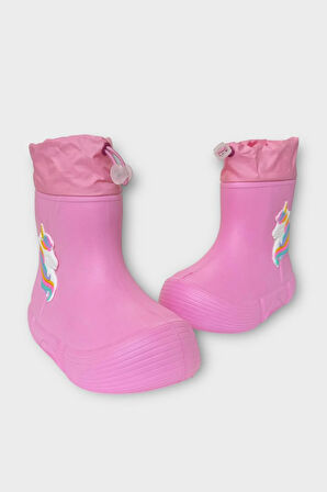 Çocuk Kışlık Su Geçirmez Yağmur Botu PEMBE
