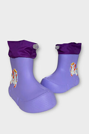 Çocuk Kışlık Su Geçirmez Yağmur Botu LİLA - MOR