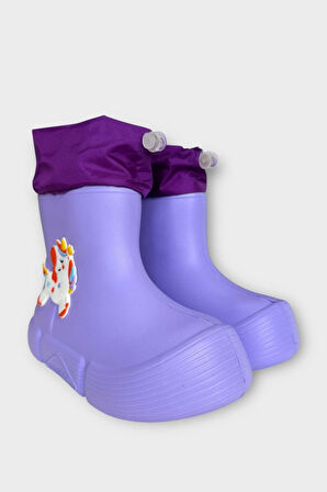 Çocuk Kışlık Su Geçirmez Yağmur Botu LİLA - MOR
