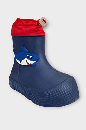 Çocuk Kışlık Su Geçirmez Yağmur Botu LACİVERT - KIRMIZI