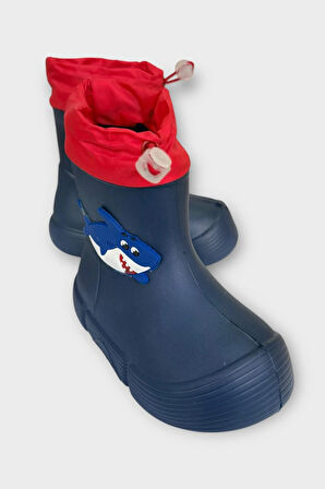 Çocuk Kışlık Su Geçirmez Yağmur Botu LACİVERT - KIRMIZI