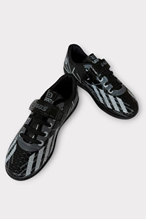 Çocuk Cırtlı Bantlı Bağcıklı Krampon Futbol Halı Saha Ayakkabısı SİYAH