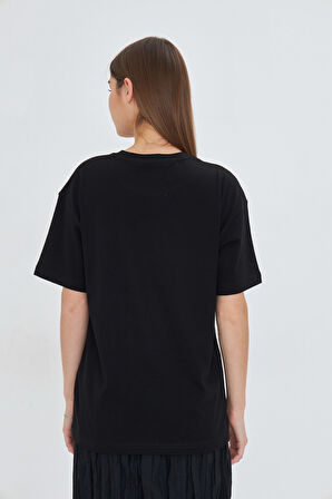 White Fox  Life  Is Sweat Baskılı Bisiklet Yaka T-shirt Kadın