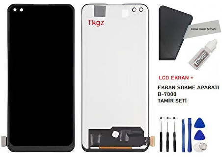 Tkgz Oppo Reno 4 LİTE Lcd Ekran Dokunmatik SERVİCE PACK + B-7000 + TAMİR SETİ