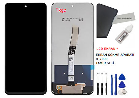 Tkgz Xiaomi Redmi NOTE 9 PRO Lcd Ekran Dokunmatik SERVİCE PACK + B-7000 + TAMİR SETİ