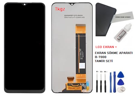 Tkgz Samsung Galaxy M13 - SM-M135 Lcd Ekran Dokunmatik SERVİCE PACK + B-7000 + TAMİR SETİ