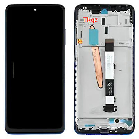 Tkgz Xiaomi POCO X3 PRO Lcd Ekran Dokunmatik SERVİCE PACK - FULL ÇITALI MAVİ