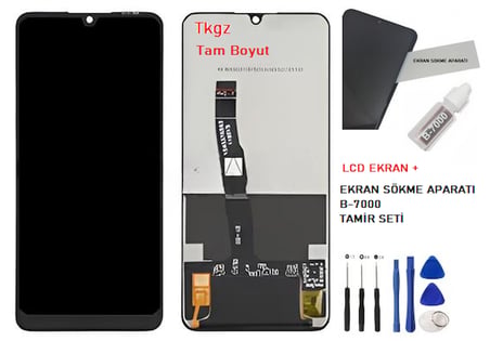 Tkgz Huawei P30 Lite Lcd Ekran Dokunmatik SERVİCE PACK + B-7000 + TAMİR SETİ