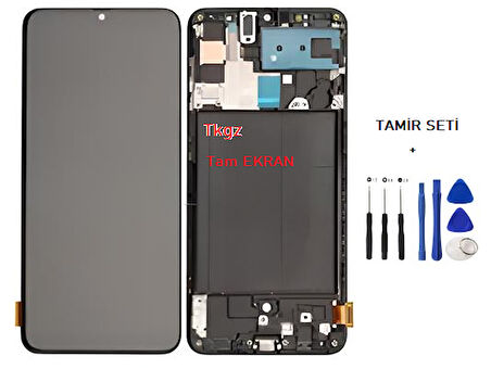 Tkgz Samsung Galaxy A70 - SM-A705 Lcd Ekran Dokunmatik SERVİCE PACK - FULL ÇITALI + TAMİR SETİ