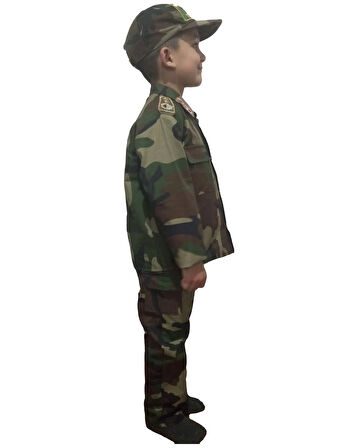 WORLAND ASKERİ KAMUFLAJ KEP'Lİ (ŞAPKALI) ÇOCUK TAKIMI 
