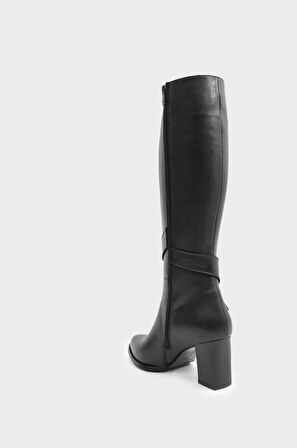 Hakiki Deri Topuklu Kadın Çizme