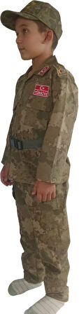 YENİ TİP ASKERİ KAMUFLAJ KEP'Lİ(ŞAPKA)+PALASKA ÇOCUK TAKIMI 